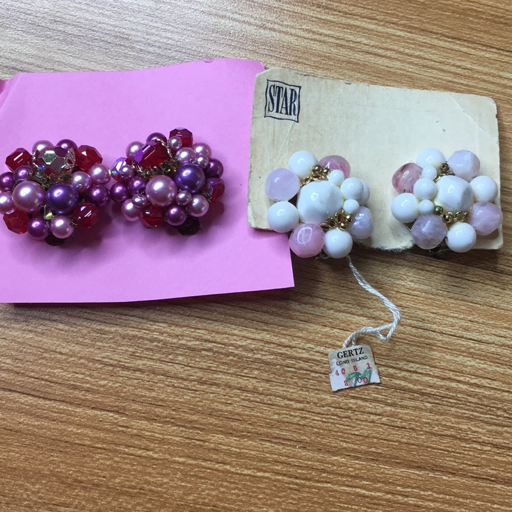 Costume clip on earrings- 2 pair